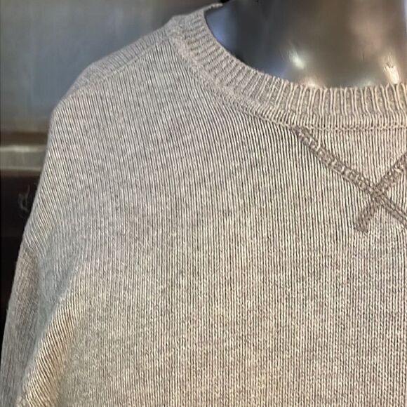 XL Chaps Denim super soft gray v-neck long sleeve crew neck 100% cotton sweater - Picture 3 of 11